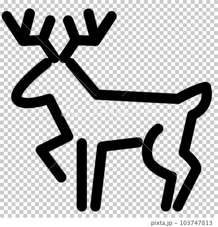代表冬天、馴鹿、鹿和動物的線條風格圖標 103747813