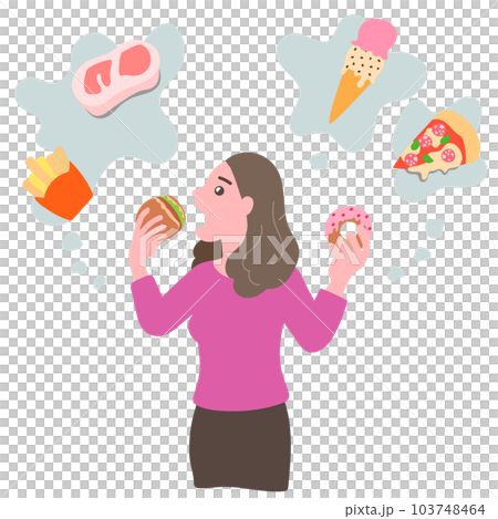 A woman who is obsessed with food due to bulimia A woman who is obsessed with food due to bulimia 103748464