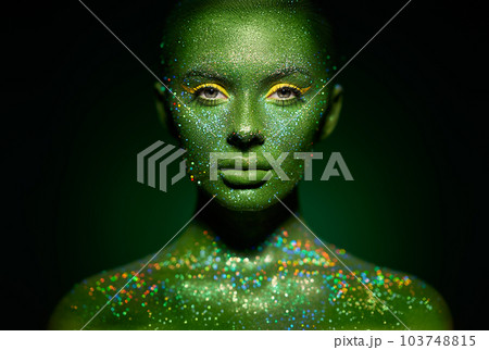 Fashion model woman skin face in bright sparkles Fashion model woman skin face in bright sparkles 103748815