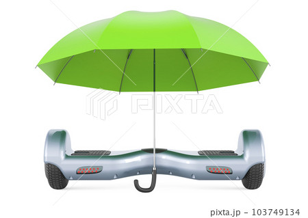 Hoverboard under umbrella, 3D rendering 103749134