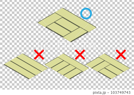 色々な6畳の畳の敷き方　イラスト 103749743