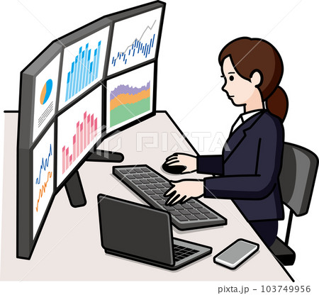 トレーダー、ディーラーの女性 トレーダー、ディーラーの女性 103749956