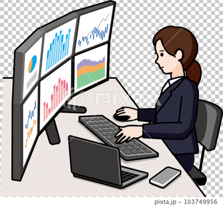 トレーダー、ディーラーの女性 トレーダー、ディーラーの女性 103749956