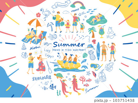 夏を楽しむ人達 103751438