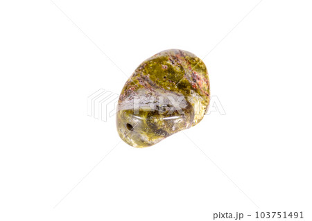 Macro mineral stone Serpentine on a white background Macro mineral stone Serpentine on a white background 103751491