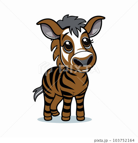 orange color zebra isolated on white background 103752164