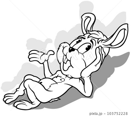 Drawing of a Lying Bunny 103752228