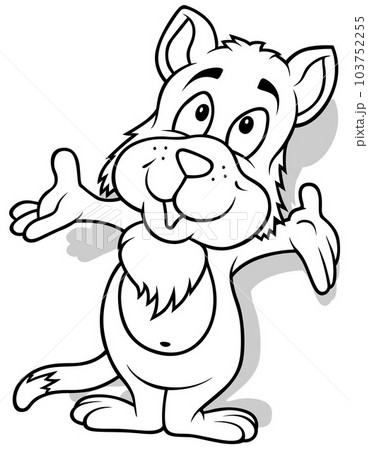 Drawing of an Kitty with Open Arms Drawing of an Kitty with Open Arms 103752255