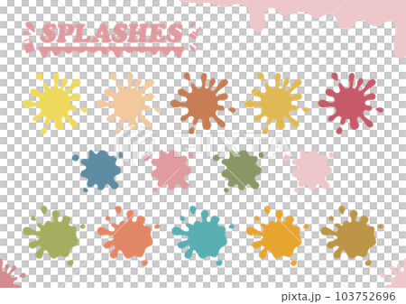 潑墨插畫素材，色彩暗沉 103752696