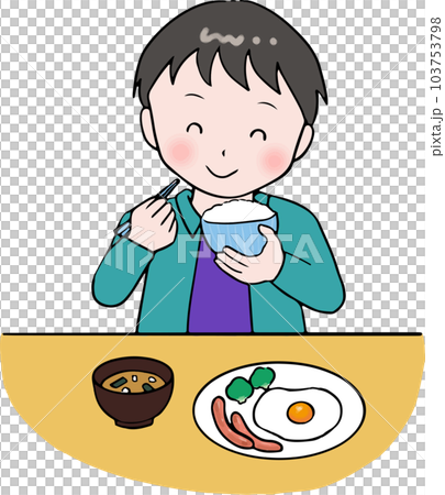 朝食中の男の子 朝食中の男の子 103753798