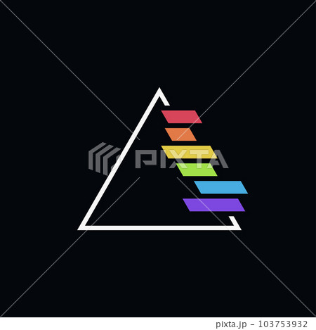 prism icon with dispersed light dark back 103753932