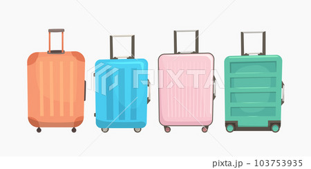 modern colorful suitcases in set on white 103753935