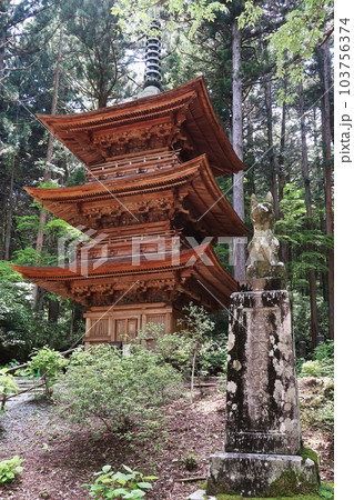 駒ケ根市光前寺三重塔と早太郎 103756374