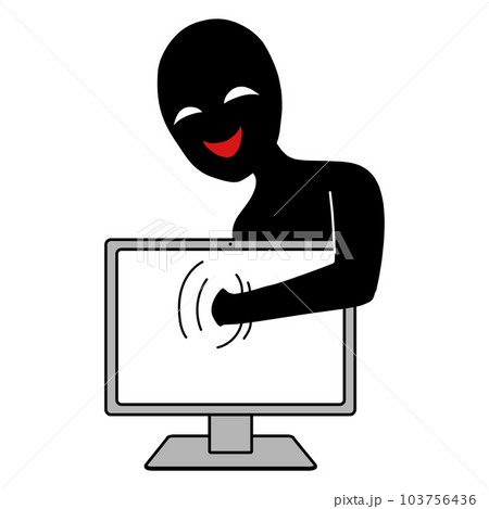 パソコンに侵入するハッカーイメージのイラスト素材 103756436