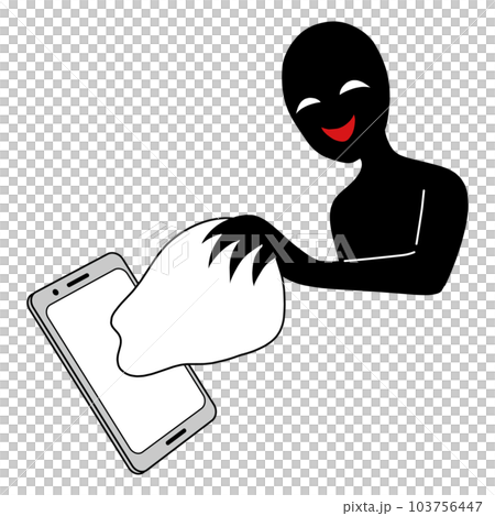從智能手機中提取內容的黑客圖像的插圖素材 103756447