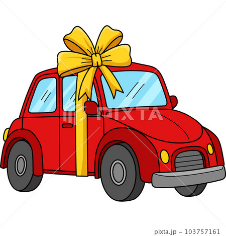 Happy Fathers Day Car Cartoon Colored Clipart  103757161