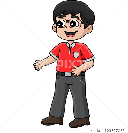 Happy Father Cartoon Colored Clipart Illustration 103757225
