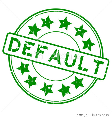 Grunge green default word with star icon round rubber seal stamp on white background Grunge green default word with star icon round rubber seal stamp on white background 103757249