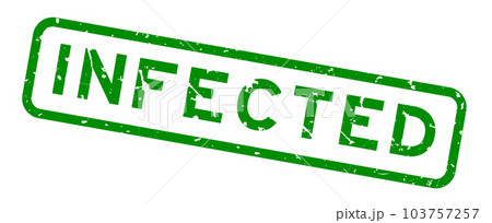 Grunge green infected word square rubber seal stamp on white background Grunge green infected word square rubber seal stamp on white background 103757257