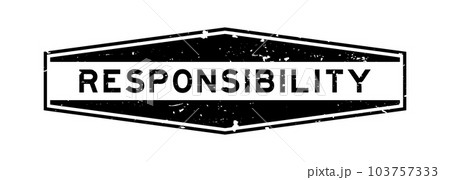 Grunge black responsibility word hexagon rubber seal stamp on white background Grunge black responsibility word hexagon rubber seal stamp on white background 103757333