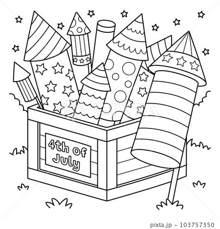 4th of July Fireworks Coloring Page for Kids 4th of July Fireworks Coloring Page for Kids 103757350
