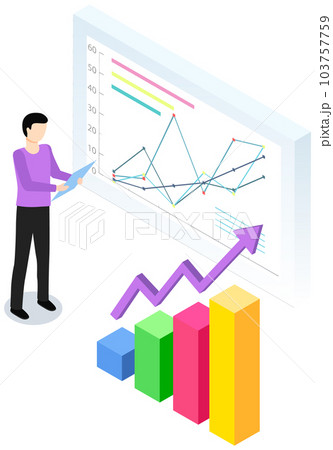 Man study complex diagram on background. Indicators shown on statictical poster. Guy works with data Man study complex diagram on background. Indicators shown on statictical poster. Guy works with data 103757759