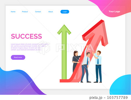 Success banner. Winner vision, reaching the goal, business target. Successful teamwork strategy 103757789