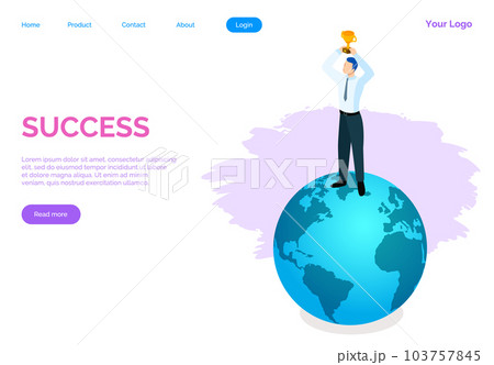 Success banner. Winner vision, reaching the goal, business target. Successful teamwork strategy 103757845