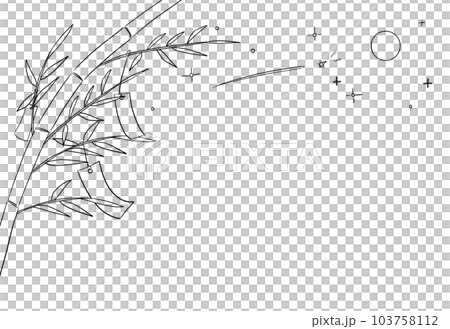 七夕のフレーム　モノクロ 103758112