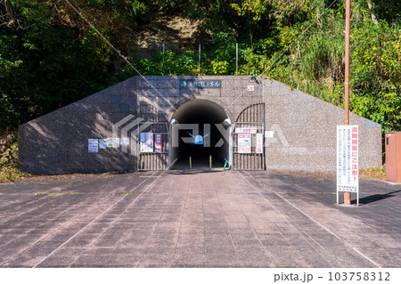 海水浴場への道　トンネル風景　御立岬公園海水浴場(熊本県芦北郡芦北町・田浦町) 103758312