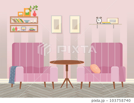 Flat design interior. Planning and arrangement of furniture in apartment. Living room. Home lifestyle. Style house 103758740