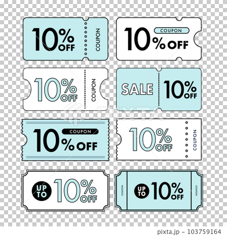 水色の10%OFFクーポンの線画・ベクターイラスト素材 水色の10%OFFクーポンの線画・ベクターイラスト素材 103759164