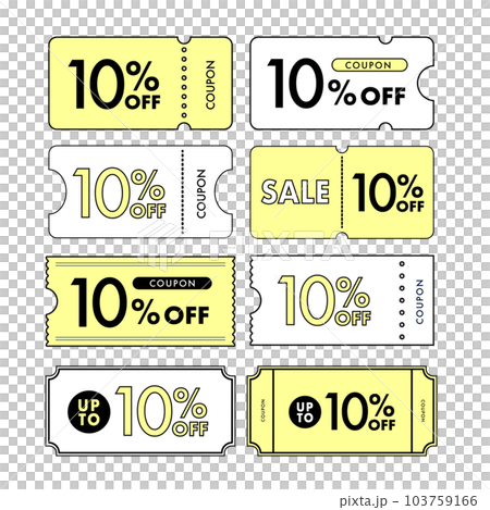 Yellow 10% OFF coupon line drawing/vector illustration material 103759166