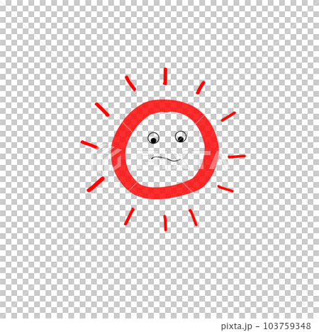 Cute cartoon sun icon. Vector illustration isolated on white background. 103759348