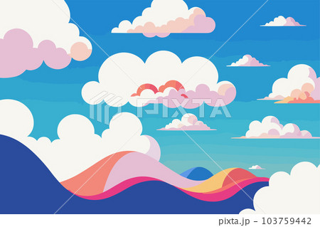 A colorful sky with clouds