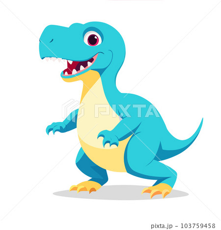 A blue dinosaur flat design vector illustration 103759458