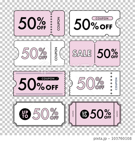 粉色 50% OFF 優惠券線描/矢量圖素材 粉色 50% OFF 優惠券線描/矢量圖素材 103760108