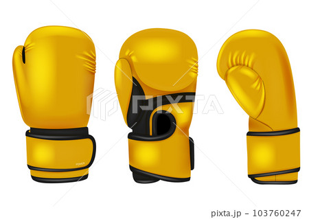 Color boxing gloves. Sport professional equipment for punch boxers decent. Realistic professional accessories. 3d isolated objects utter vector set Color boxing gloves. Sport professional equipment for punch boxers decent. Realistic professional accessories. 3d isolated objects utter vector set 103760247