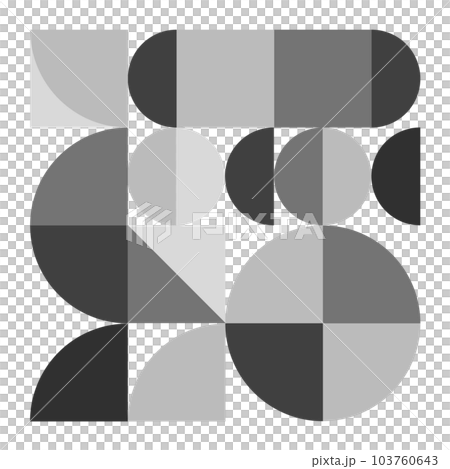 [Black/monotone] Geometric pattern background Memphis frame pattern material 103760643