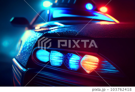 Police lights and Police car in New York. 103762418