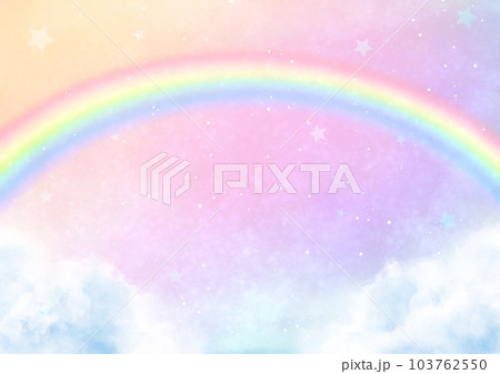 ファンシーな虹空 背景素材のイラスト素材 [103762550] - PIXTA