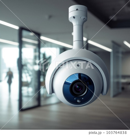 Security Camera or CCTV in home, Video surveillance camera, AI generated. 103764838