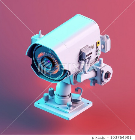 Secure camera on background, Surveillance camera, AI generated. 103764901