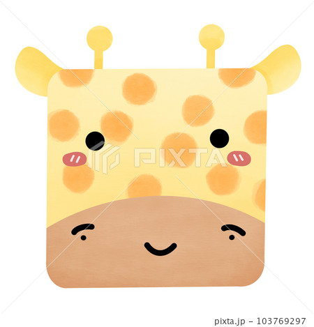 Cute simple square giraffe face	 103769297
