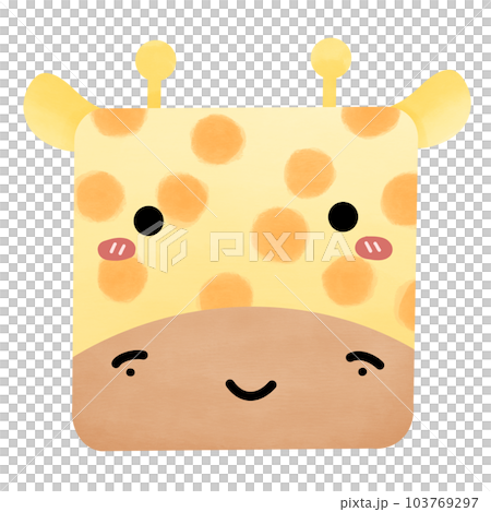 Cute simple square giraffe face	 103769297