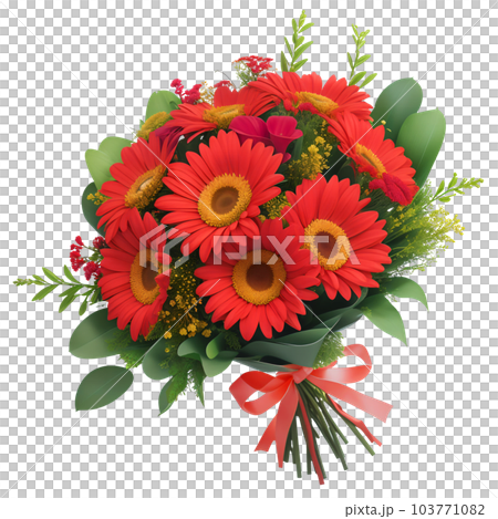 紅色非洲菊花束 AI 生成圖像 紅色非洲菊花束 AI 生成圖像 103771082