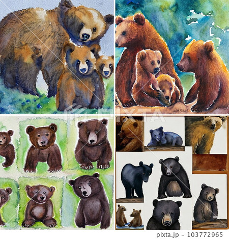 クマの水彩画のイラスト素材 [103772965] - PIXTA