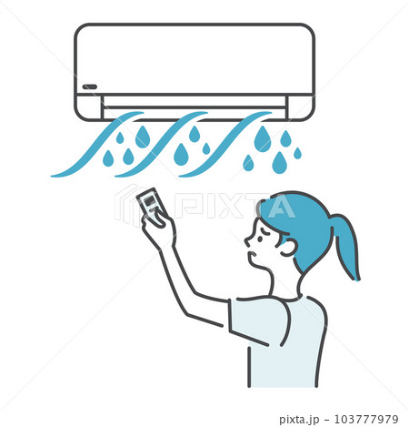 エアコンの水漏れで困っている女性 エアコンの水漏れで困っている女性 103777979