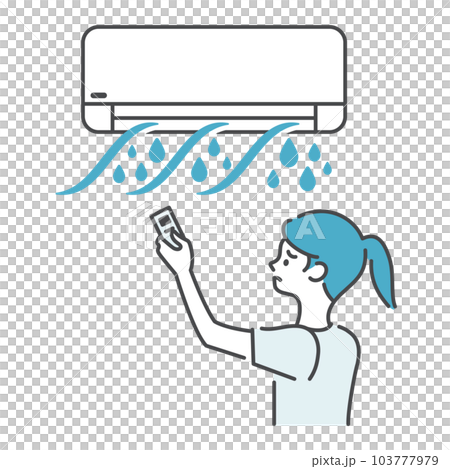 エアコンの水漏れで困っている女性 エアコンの水漏れで困っている女性 103777979