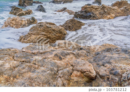 【愛知県田原市】太平洋ロングビーチ・沖のサーファー 103781212